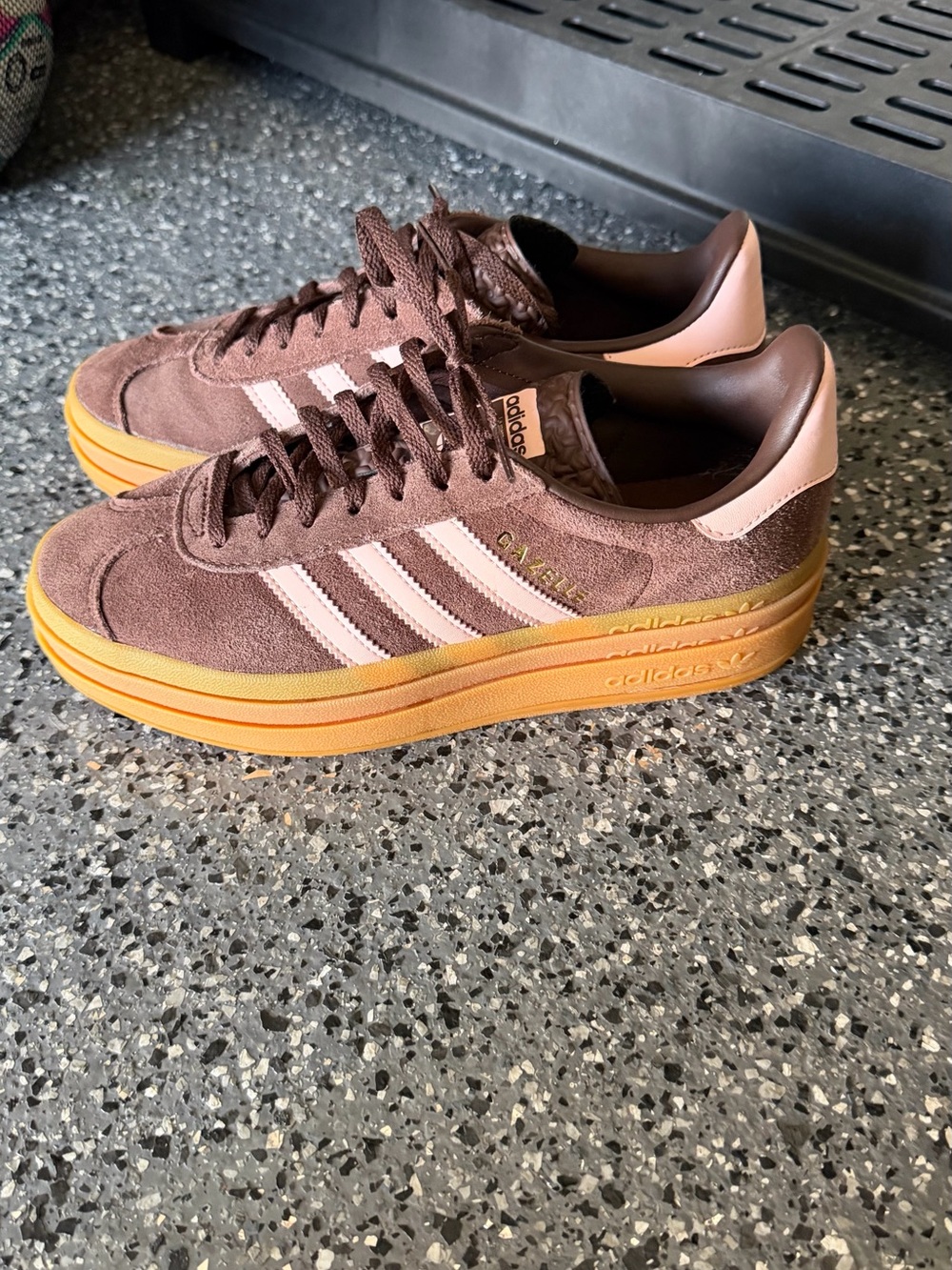 adidas Women’s Suede Platform Sneakers in Brown and Pink